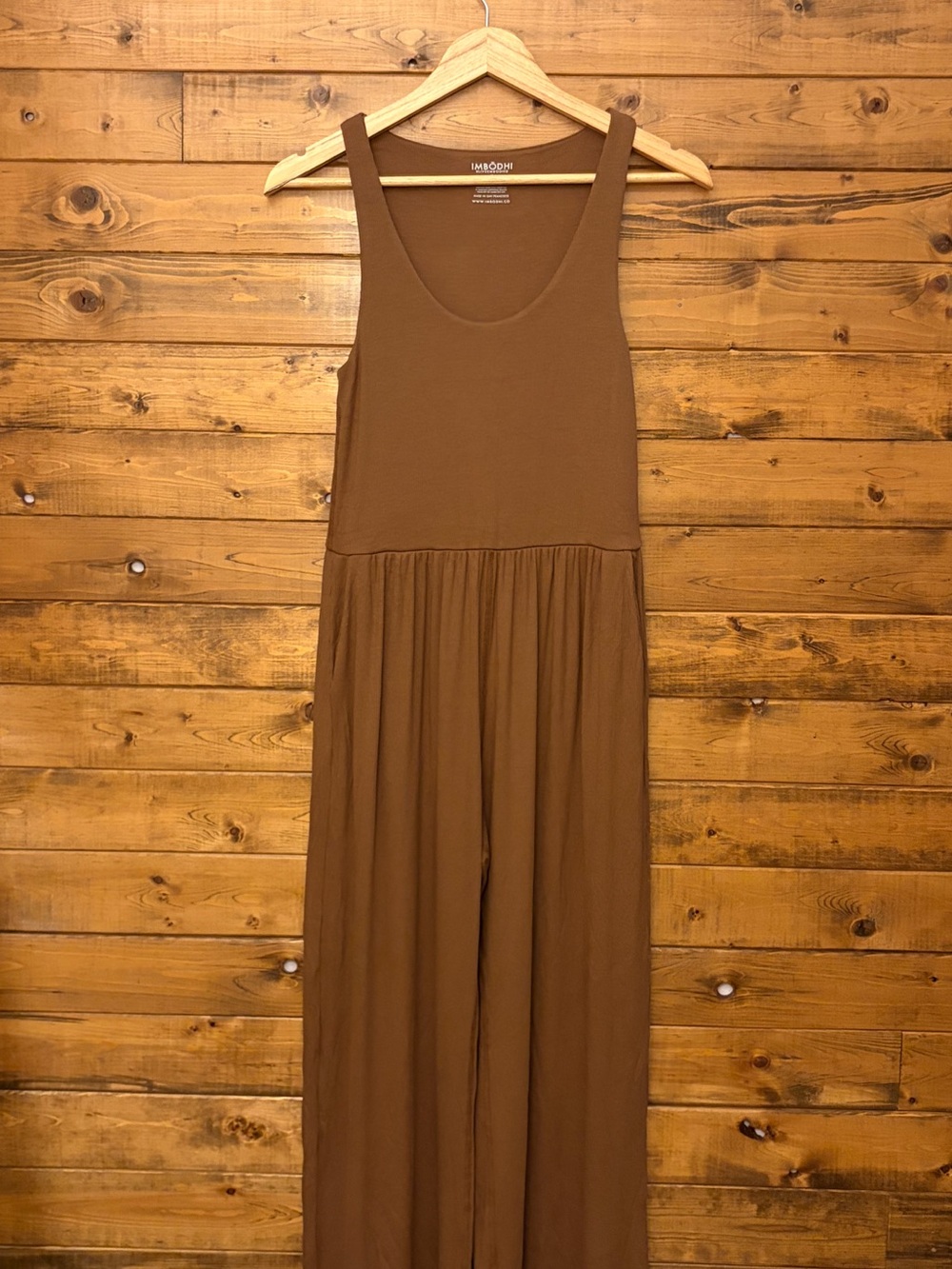 Imbodhi Brown Tank Maxi Jumpsuit Dress